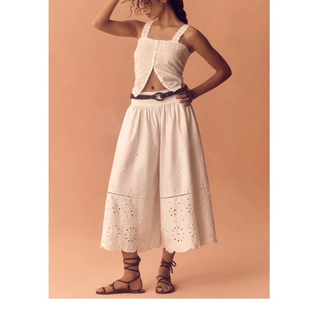 Maeve embroidered skirt culottes